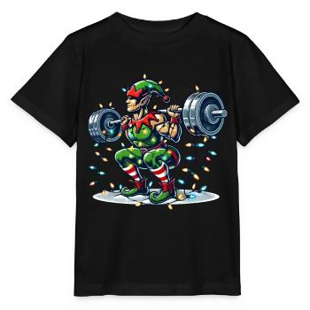 Entraînement d’haltères elfes de renforcement musculaire de Noël - T-shirt bio MINI CREATOR Stanley/Stella Enfant - noir - Devant - Mikhail (115cm)