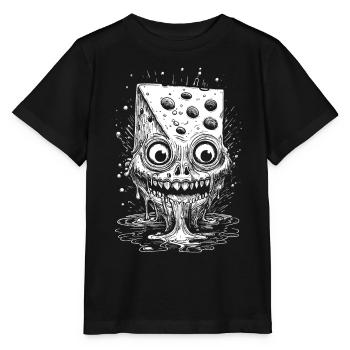 T-shirt Bizarre Cheese Monster pour les fans de raclette - T-shirt bio MINI CREATOR Stanley/Stella Enfant - noir - Devant - Mikhail (115cm)