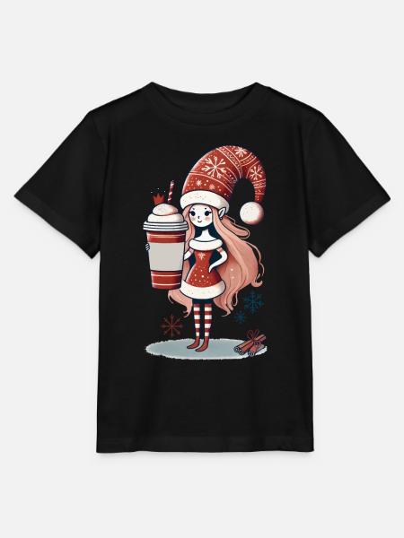 Weihnachts-Kaffeeliebhaber Gnom Wichtel Freude - Stanley/Stella Kinder T-Shirt MINI CREATOR - Schwarz