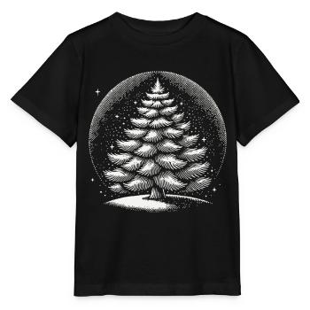 Atmospheric Christmas Tree Artwork - Stanley/Stella MINI CREATOR Kids’ T-Shirt - black - Front - Mikhail (115cm)