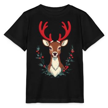 Renne festif pour Noël - T-shirt bio MINI CREATOR Stanley/Stella Enfant - noir - Devant - Mikhail (115cm)