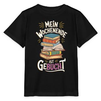 Mein Wochenende ist geBUCHt - Stanley/Stella Kinder T-Shirt MINI CREATOR  - Schwarz - Vorne - Mikhail (115cm)