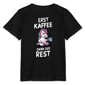 Kaffee EInhorn - Stanley/Stella Kinder T-Shirt MINI CREATOR  - Schwarz - Vorne - Mikhail (115cm)