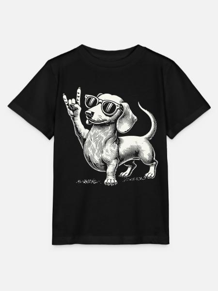 Rock Musik Lustige Heavy Metal Dackel Konzert - Stanley/Stella Kinder T-Shirt MINI CREATOR  - Schwarz