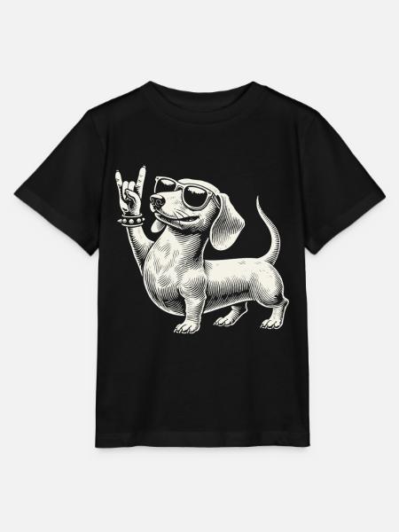 Cooler Dackel Rock Musik Heavy Metal Festival Spaß - Stanley/Stella Kinder T-Shirt MINI CREATOR  - Schwarz