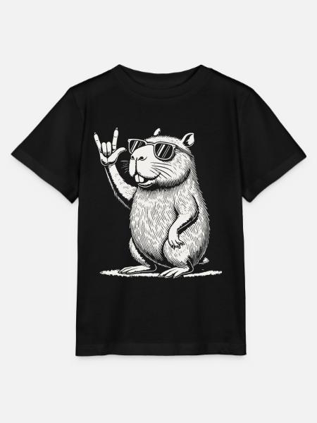 Rock Musik Festival Lustige Heavy Metal Capybara - Stanley/Stella Kinder T-Shirt MINI CREATOR - Schwarz
