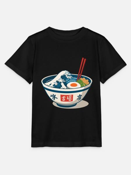 Ramen Noodles Ukiyo-E Japan Retro Aesthetics - Stanley/Stella MINI CREATOR T-skjorte for barn - svart