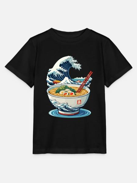 Ramen Ukiyo-E Japanese Retro Streetwear - Stanley/Stella MINI CREATOR T-skjorte for barn - svart