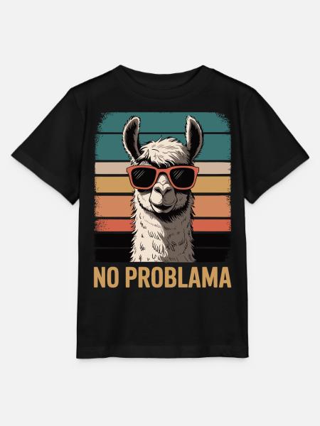 No Problama Llama - Stanley/Stella Kinder T-Shirt MINI CREATOR - Schwarz
