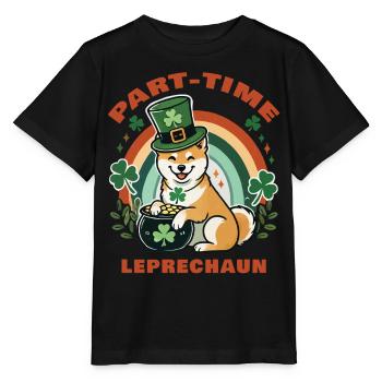 Part-time Leprechaun St. Patrick's Day - Stanley/Stella MINI CREATOR Kids’ T-Shirt - black - Front - Mikhail (115cm)