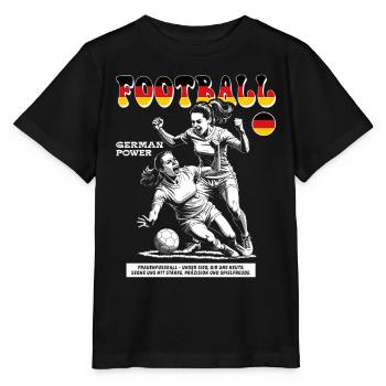 Deutsches Frauenfußball Shirt: Zweikampf präzise - Stanley/Stella Kinder T-Shirt MINI CREATOR  - Schwarz - Vorne - Mikhail (115cm)