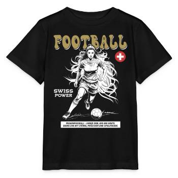 Frauenfußball Shirt Schweiz: Mut im Zweikampf - Stanley/Stella Kinder T-Shirt MINI CREATOR  - Schwarz - Vorne - Mikhail (115cm)