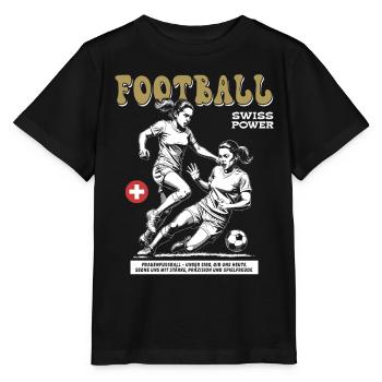 Kampfgeist gezeigt: Schweizer Frauenfußball Shirt - Stanley/Stella Kinder T-Shirt MINI CREATOR  - Schwarz - Vorne - Mikhail (115cm)