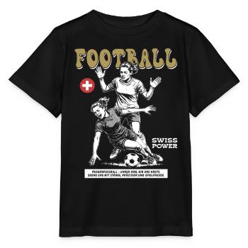 Kraft ohne Foul: Schweizer Frauenfußball Shirt - Stanley/Stella Kinder T-Shirt MINI CREATOR  - Schwarz - Vorne - Mikhail (115cm)