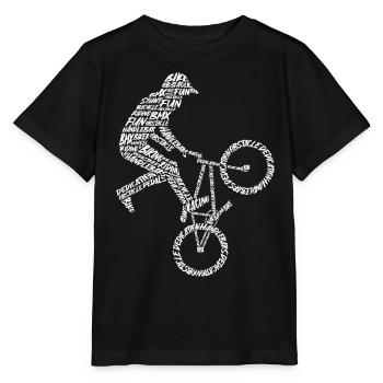 BMX Bike Stunt Typography Kids Bike BMX - Stanley/Stella MINI CREATOR Kids’ T-Shirt - black - Front - Mikhail (115cm)