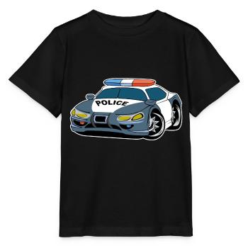 Police Police Car Policeman Birthday Children - Stanley/Stella MINI CREATOR Kids’ T-Shirt - black - Front - Mikhail (115cm)