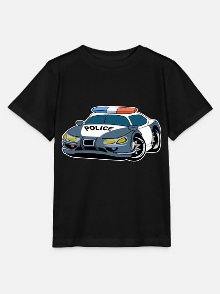 Politi Politibil Policeman fødselsdagsbørn - Stanley/Stella T-shirt MINI CREATOR til børn - sort