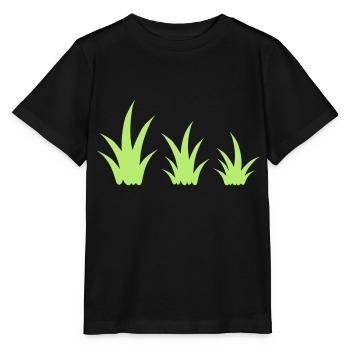 Gras Grasbüschel Vorlage Dekoration Clipart Design - Stanley/Stella Kinder T-Shirt MINI CREATOR  - Schwarz - Vorne - Mikhail (115cm)