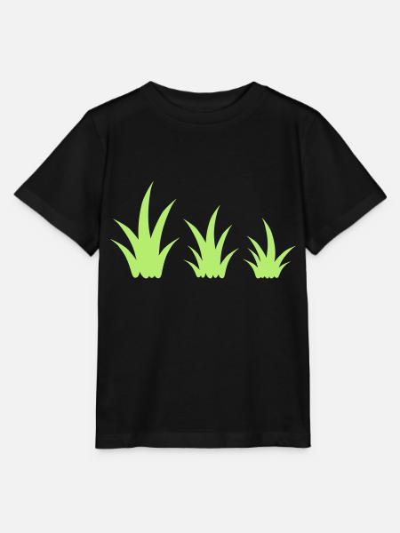 Conception de cliparts décoration de modèle touffes d'herbe - T-shirt bio MINI CREATOR Stanley/Stella Enfant - noir