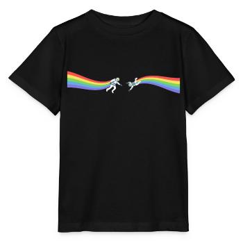 Pride astronaute Arc-en-ciel LGBT CSD Gay Cadeau - T-shirt bio MINI CREATOR Stanley/Stella Enfant - noir - Devant - Mikhail (115cm)