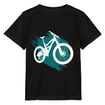 MTB Mountainbike Fahrrad ohne Text blaugrün - Stanley/Stella Kinder T-Shirt MINI CREATOR  - Schwarz - Vorne - Mikhail (115cm)