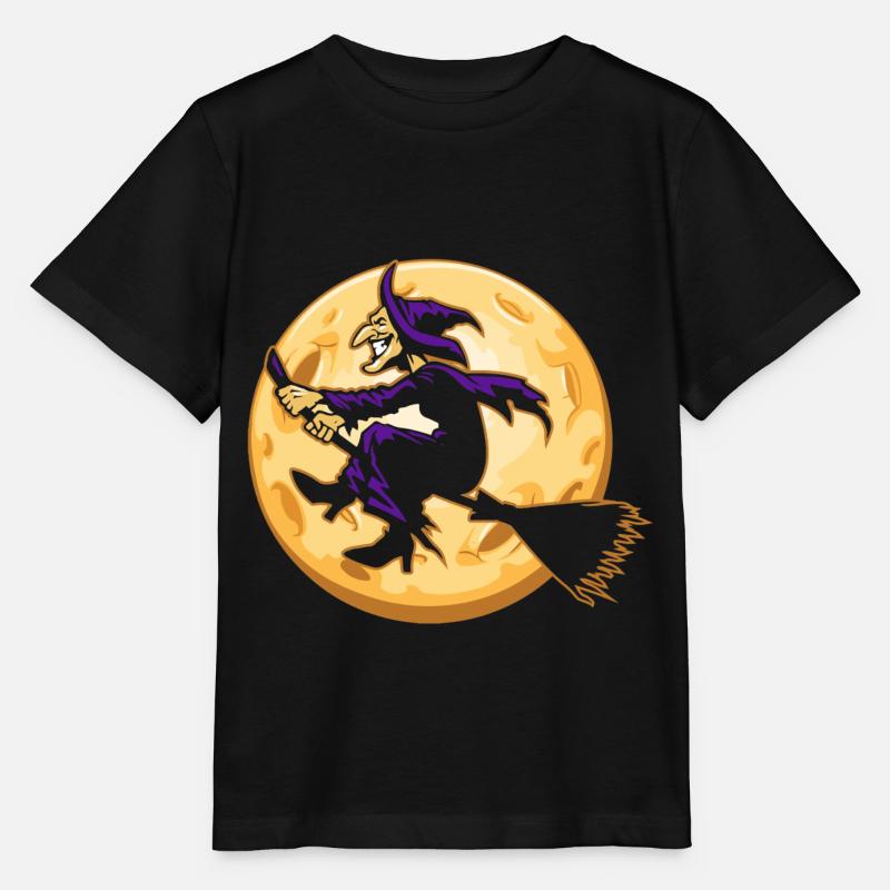 Hexe mit Hexenbesen - Stanley/Stella Kinder T-Shirt MINI CREATOR  - Schwarz