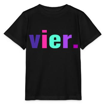 4. Geburtstag Geschenk 4 Jahre Vier - Stanley/Stella Kinder T-Shirt MINI CREATOR  - Schwarz - Vorne - Mikhail (115cm)