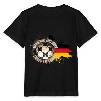 Wenn wir verlieren, liegt’s am Schiri – Fußball - Stanley/Stella Kinder T-Shirt MINI CREATOR  - Schwarz - Vorne - Mikhail (115cm)