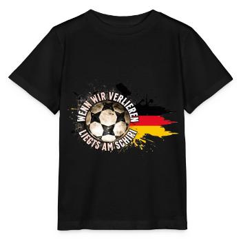 Wenn wir verlieren, liegt’s am Schiri – Fußball - Stanley/Stella Kinder T-Shirt MINI CREATOR  - Schwarz - Vorne - Mikhail (115cm)