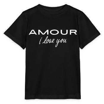Amour i love you - Stanley/Stella MINI CREATOR Kids’ T-Shirt - black - Front - Mikhail (115cm)