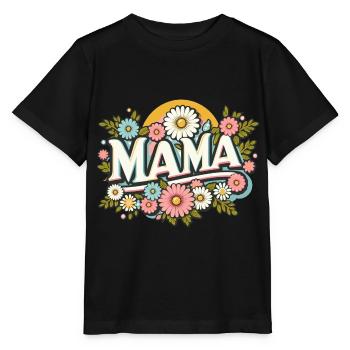 Floral Mama - Stanley/Stella MINI CREATOR Kids’ T-Shirt - black - Front - Mikhail (115cm)