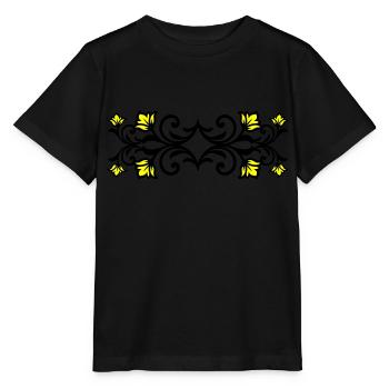 Ornament Floral Swirl - Stanley/Stella MINI CREATOR Kids’ T-Shirt - black - Front - Mikhail (115cm)