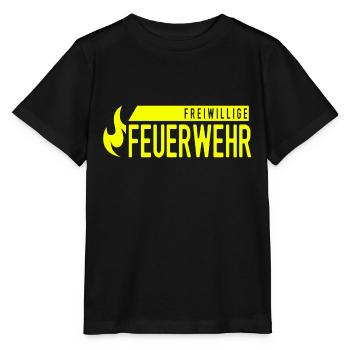 Volunteer fire department logo - Stanley/Stella MINI CREATOR Kids’ T-Shirt - black - Front - Mikhail (115cm)