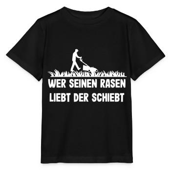 Wer seinen Rasen liebt der schiebt - Stanley/Stella Kinder T-Shirt MINI CREATOR  - Schwarz - Vorne - Mikhail (115cm)