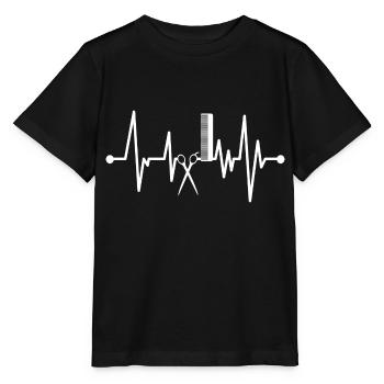 Barber - Funny Hairstylist Hairstyling Heartbeat - Stanley/Stella MINI CREATOR Kids’ T-Shirt - black - Front - Mikhail (115cm)