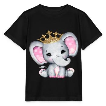Elefanten Familie Mama Baby T-Shirt - Stanley/Stella Kinder T-Shirt MINI CREATOR  - Schwarz - Vorne - Mikhail (115cm)