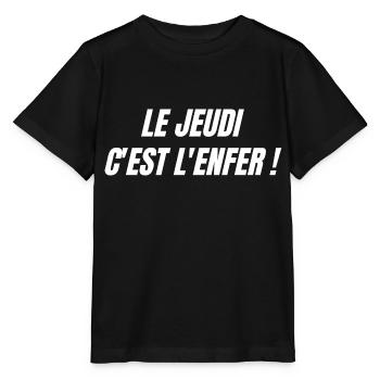 Le jeudi c'est l'enfer - T-shirt bio MINI CREATOR Stanley/Stella Enfant - noir - Devant - Mikhail (115cm)