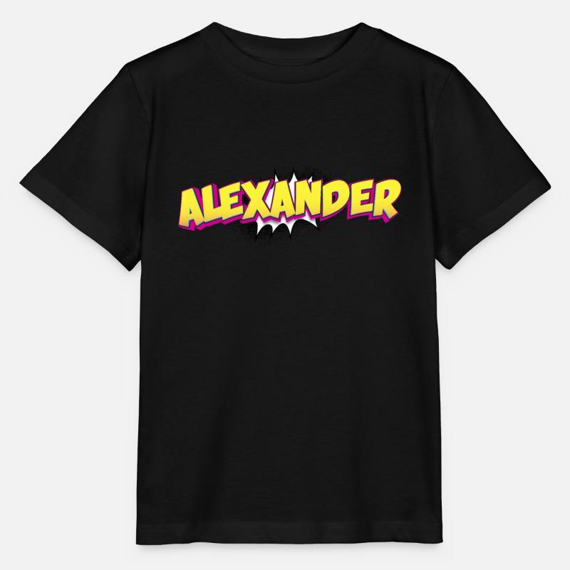 Alexander benutzerdefinierter Name Comic-Stil Pop-Art, - Stanley/Stella Kinder T-Shirt MINI CREATOR  - Schwarz