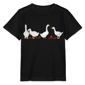 Fun group of geese - Stanley/Stella MINI CREATOR Kids’ T-Shirt - black - Front - Mikhail (115cm)
