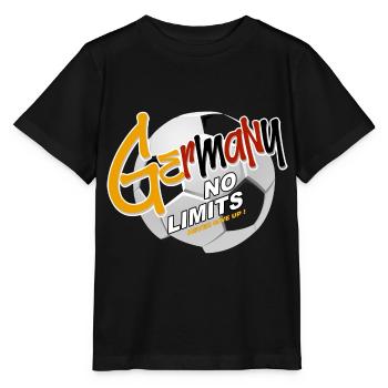 Germany no limits Fussball Fussballspiel - Stanley/Stella Kinder T-Shirt MINI CREATOR  - Schwarz - Vorne - Mikhail (115cm)