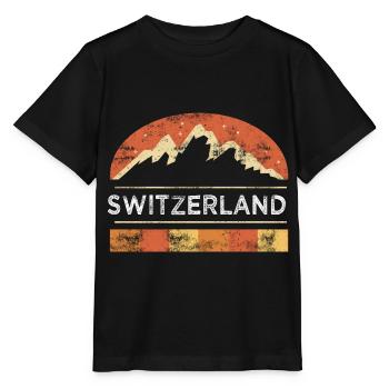 Switzerland Mountains Holiday Home Country - Stanley/Stella MINI CREATOR Kids’ T-Shirt - black - Front - Mikhail (115cm)