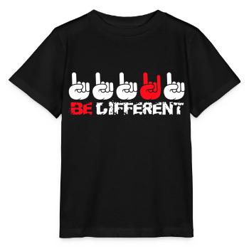 Be Different Heavy Metal Hard Rock Cool Gestes de la main - T-shirt bio MINI CREATOR Stanley/Stella Enfant - noir - Devant - Mikhail (115cm)