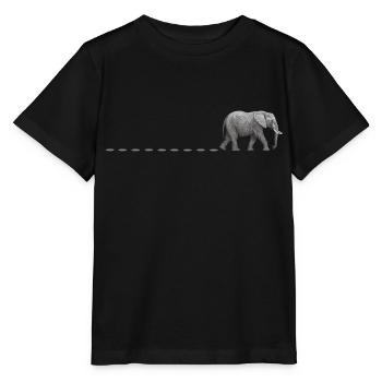 Elephant Tracks Africa Track Elephant Footprint - Stanley/Stella MINI CREATOR Kids’ T-Shirt - black - Front - Mikhail (115cm)