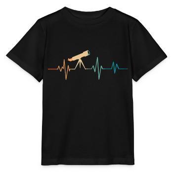 Heartbeat Retro Telescope - Stanley/Stella MINI CREATOR Kids’ T-Shirt - black - Front - Mikhail (115cm)