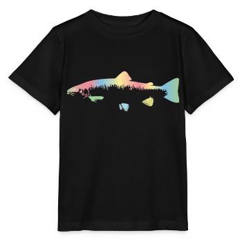 Regenbogenforelle - Stanley/Stella Kinder T-Shirt MINI CREATOR  - Schwarz - Vorne - Mikhail (115cm)