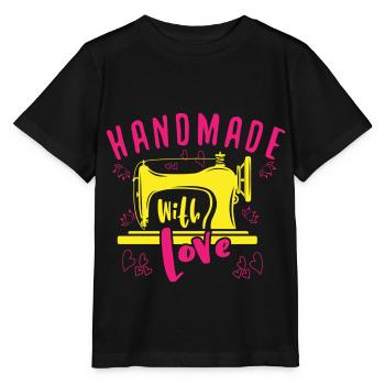 Handmade with Love – Colourful love for sewing - Stanley/Stella MINI CREATOR Kids’ T-Shirt - black - Front - Mikhail (115cm)
