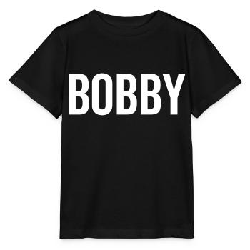 Bobby Nom personnalisé Police Texte Anniversaire - T-shirt bio MINI CREATOR Stanley/Stella Enfant - noir - Devant - Mikhail (115cm)