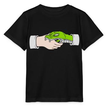 Greeting Handshake Snake Bites - Stanley/Stella MINI CREATOR Kids’ T-Shirt - black - Front - Mikhail (115cm)