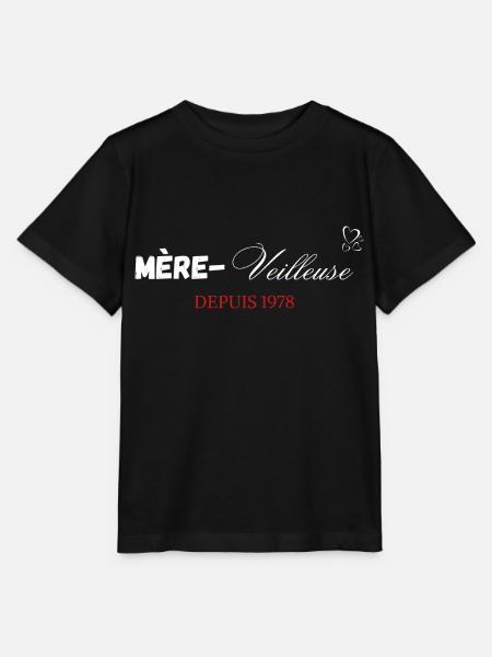 Mère veilleuse depuis 1978 - T-shirt bio MINI CREATOR Stanley/Stella Enfant - noir