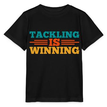 Defender Tackling Is Winning Football - Stanley/Stella Kinder T-Shirt MINI CREATOR  - Schwarz - Vorne - Mikhail (115cm)